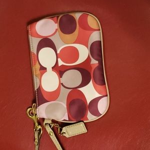 Coach satin wristlet